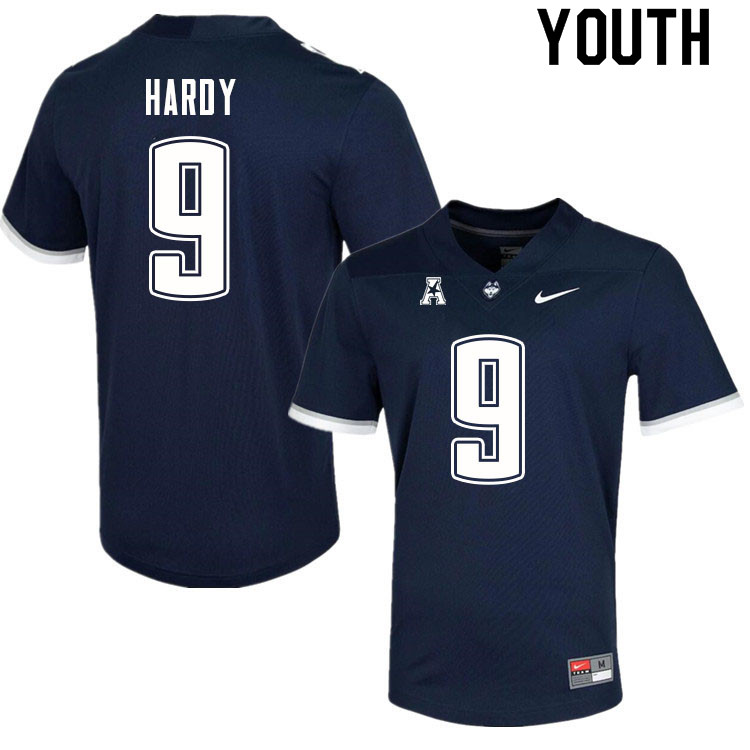 Youth #9 Langston Hardy Uconn Huskies College Football Jerseys Sale-Navy - Click Image to Close
